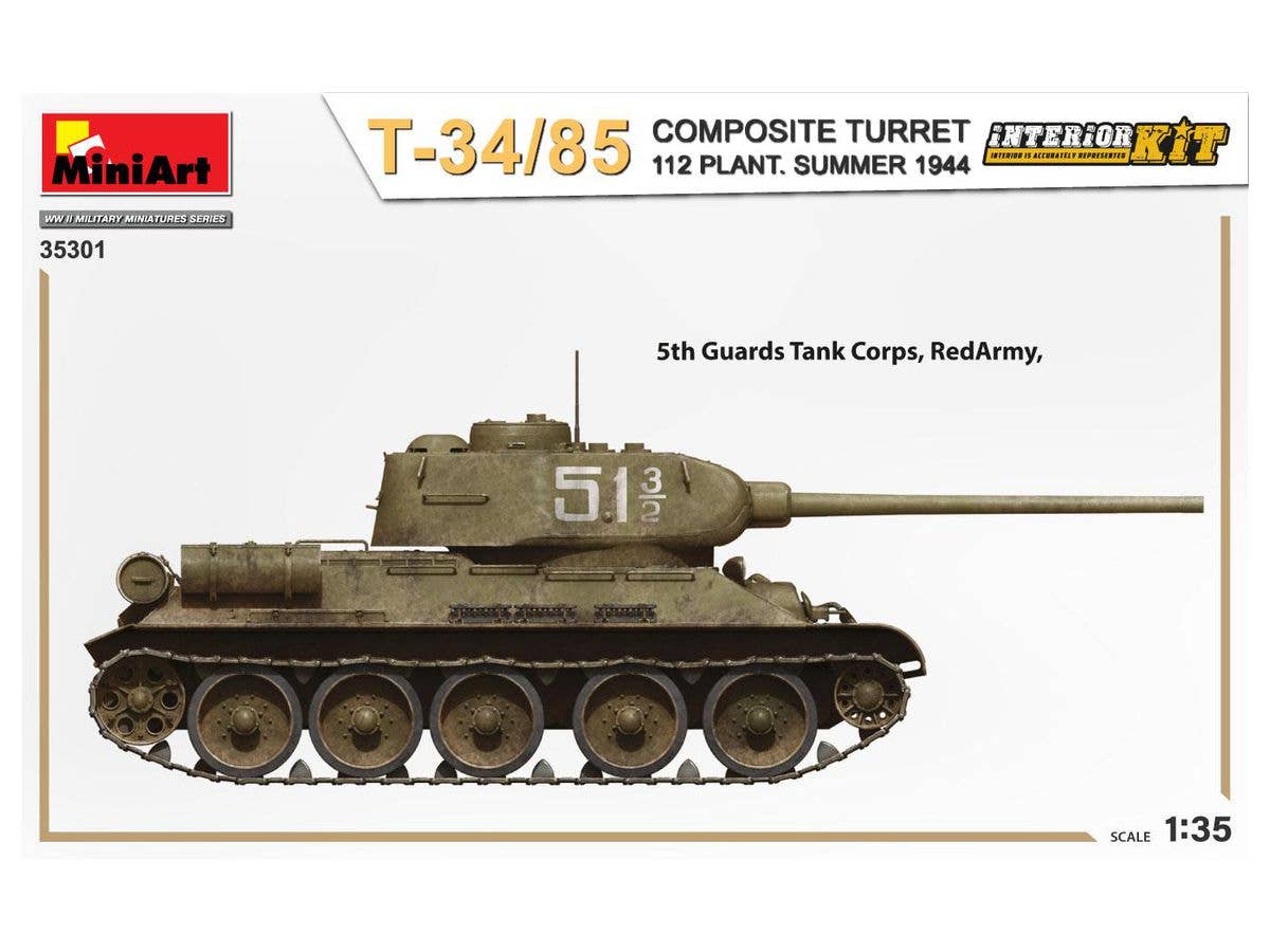 MiniArt 1/35 T-34-85 Composite Turret. 112 Plant. Summer 1944 Interior Kit | 4820183314222