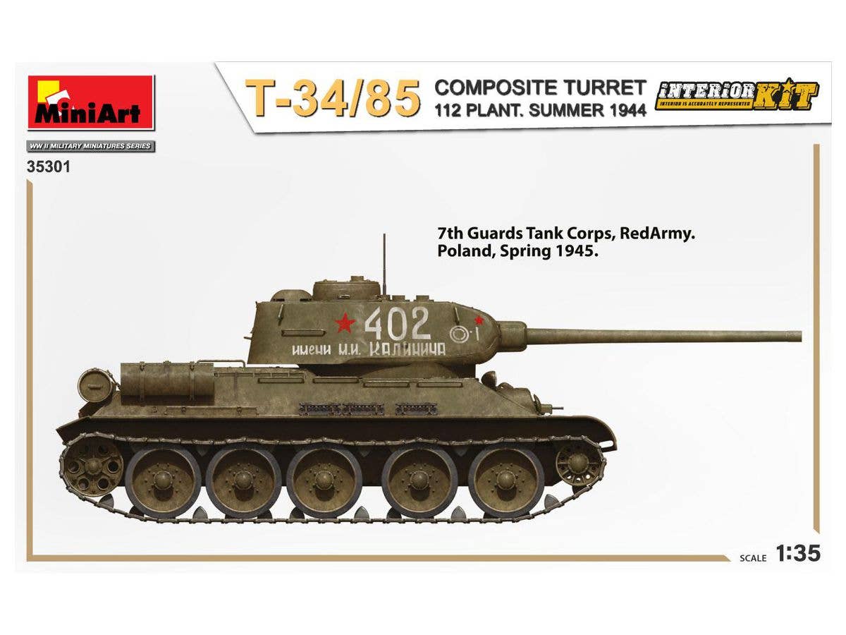 MiniArt 1/35 T-34-85 Composite Turret. 112 Plant. Summer 1944 Interior Kit | 4820183314222