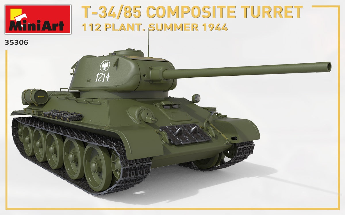 MiniArt 1/35 T-34/85 Composite Turret. 112 Plant. Summer 1944 1/35 Scale | 4820183313461