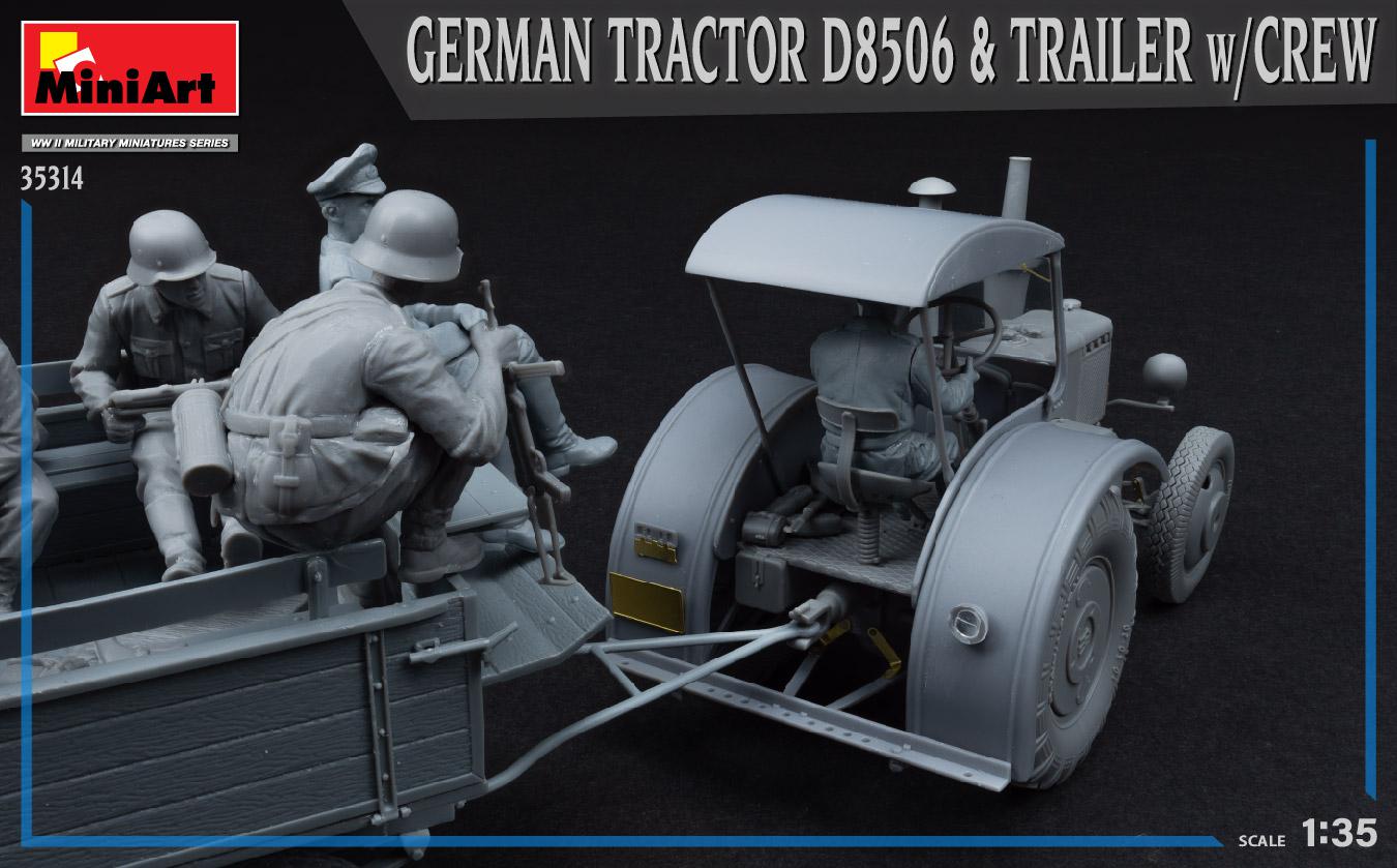 MiniArt 1/35 German Tractor D8506 with Trailer & Crew | 4820183314239