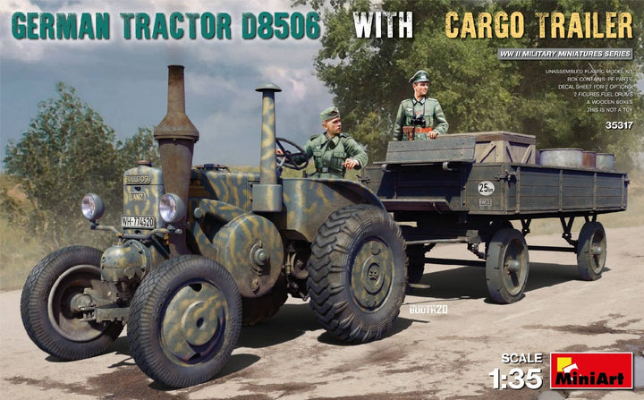 MiniArt 1/35 German Tractor D8506 with Cargo Trailer | 4820183313881