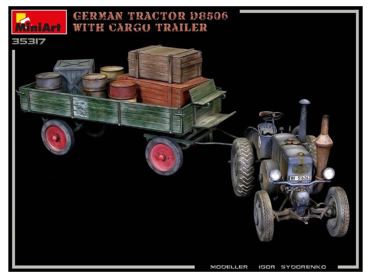 MiniArt 1/35 German Tractor D8506 with Cargo Trailer | 4820183313881