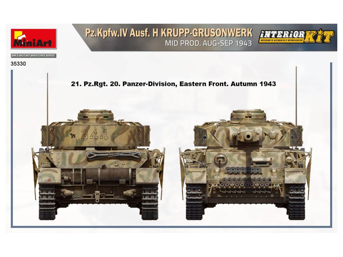 MiniArt 1/35 Pz.Kpfw.IV Ausf. H Krupp-Grusonwerk. Mid Production Aug-Sep 1943 Interior Kit | 4820183313768