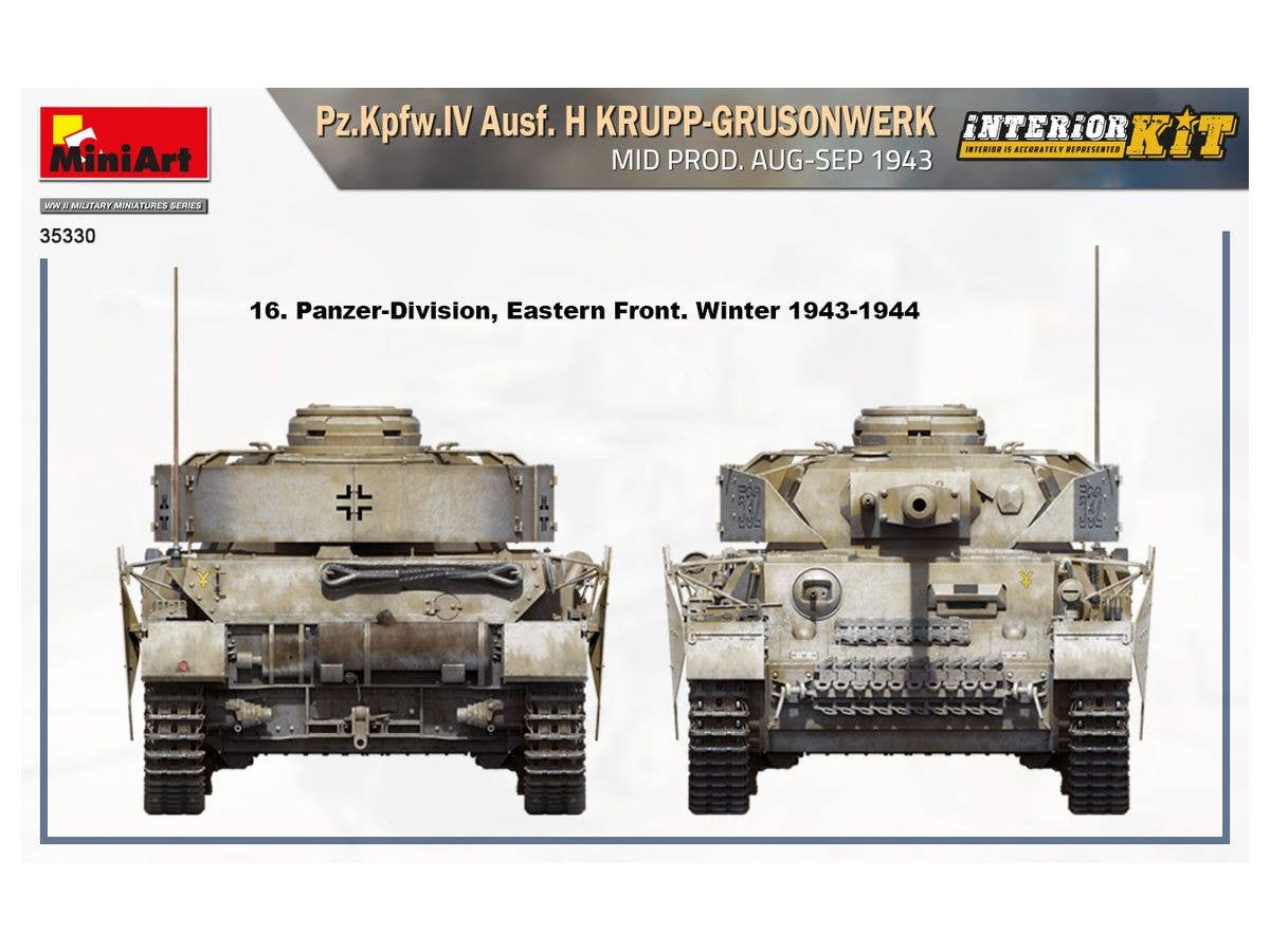 MiniArt 1/35 Pz.Kpfw.IV Ausf. H Krupp-Grusonwerk. Mid Production Aug-Sep 1943 Interior Kit | 4820183313768