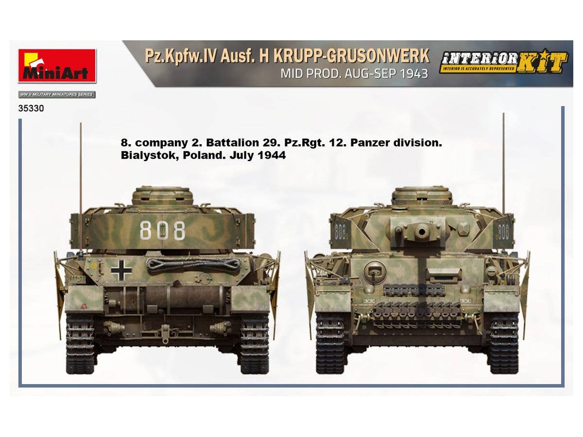 MiniArt 1/35 Pz.Kpfw.IV Ausf. H Krupp-Grusonwerk. Mid Production Aug-Sep 1943 Interior Kit | 4820183313768