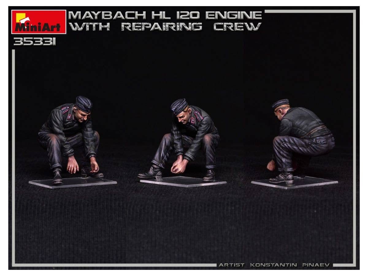MiniArt 1/35 Maybach HL 120 Engine for Panzer III/IV Family w/Repair Crew | 4820183313973