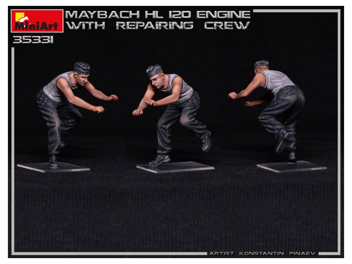 MiniArt 1/35 Maybach HL 120 Engine for Panzer III/IV Family w/Repair Crew | 4820183313973