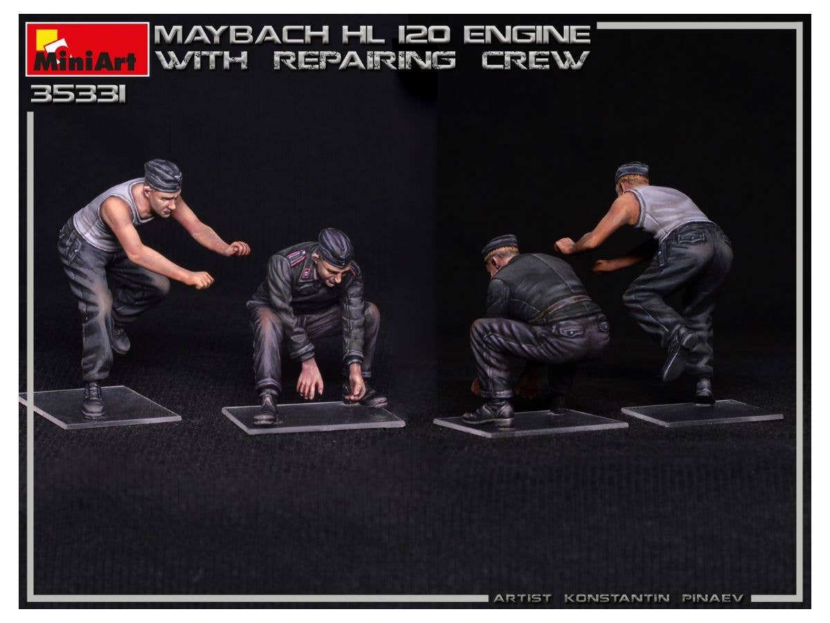 MiniArt 1/35 Maybach HL 120 Engine for Panzer III/IV Family w/Repair Crew | 4820183313973