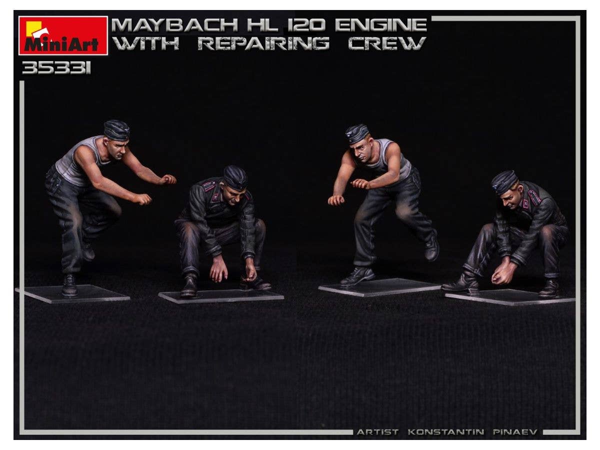 MiniArt 1/35 Maybach HL 120 Engine for Panzer III/IV Family w/Repair Crew | 4820183313973