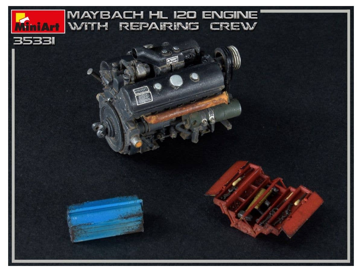 MiniArt 1/35 Maybach HL 120 Engine for Panzer III/IV Family w/Repair Crew | 4820183313973