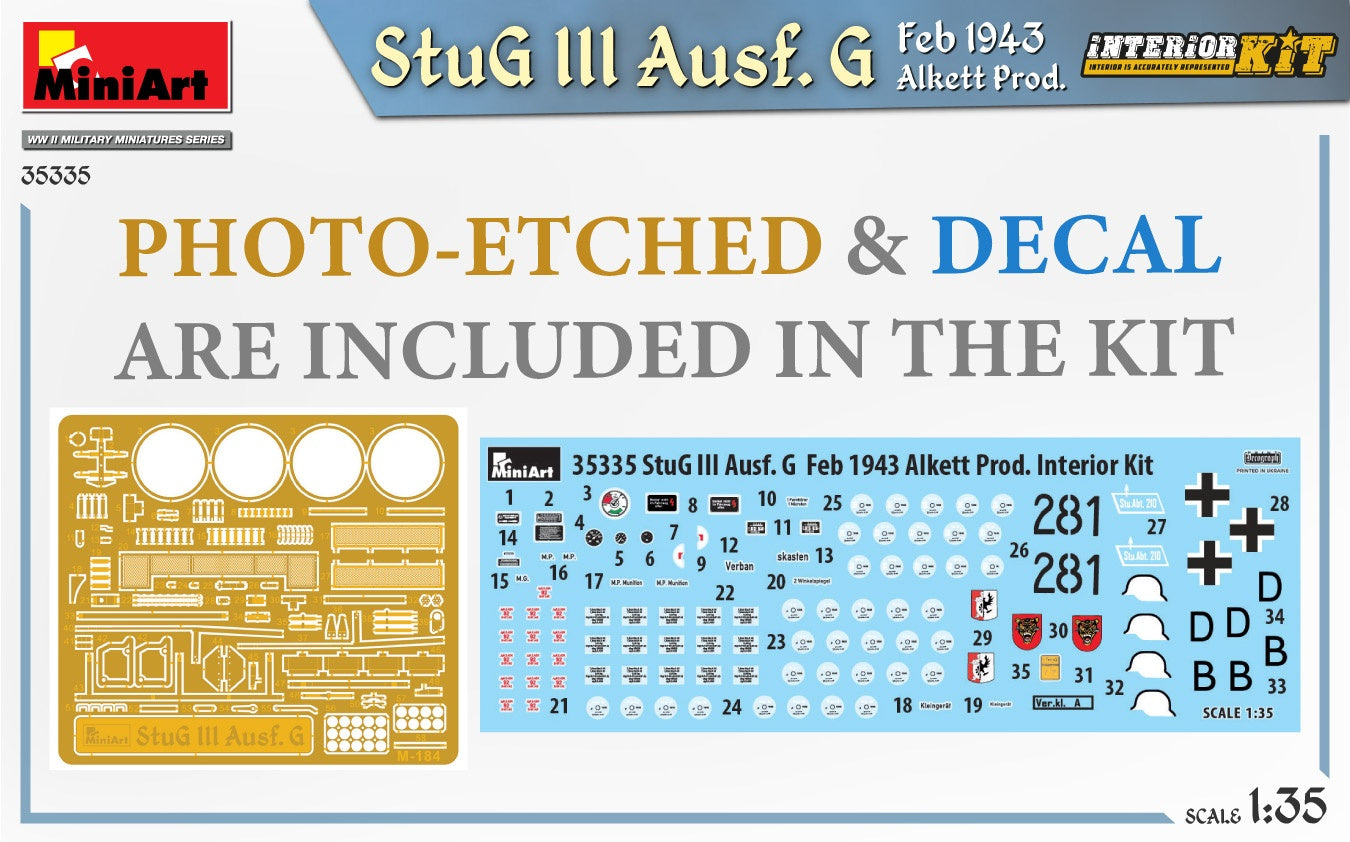 Miniart 1/35 StuG III Ausf. G Feb 1943 Alkett Prod. Interior Kit | 4820183314369