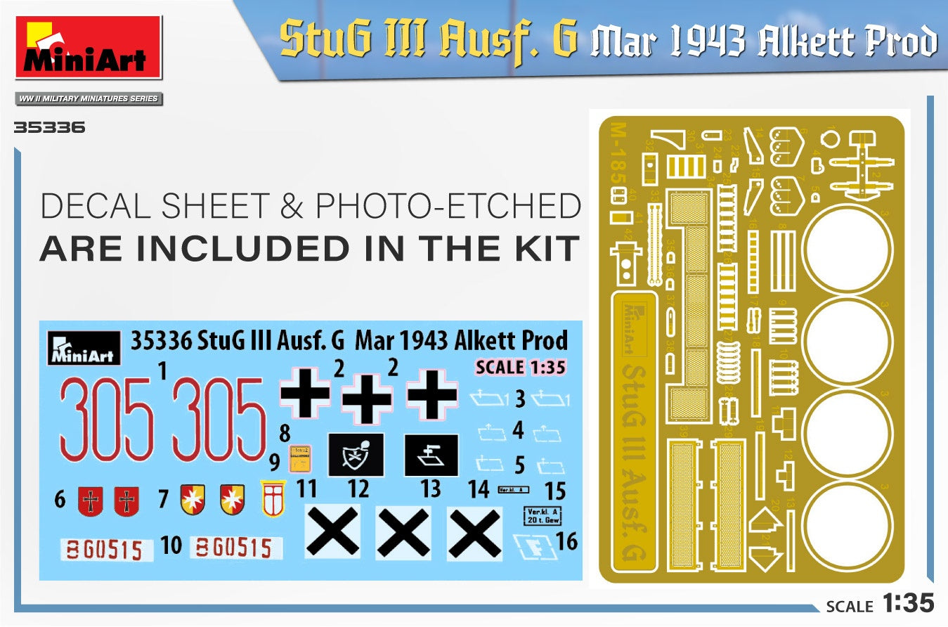 Miniart 1/35 StuG III Ausf. G Mar 1943 Alkett Prod | 4820183314598