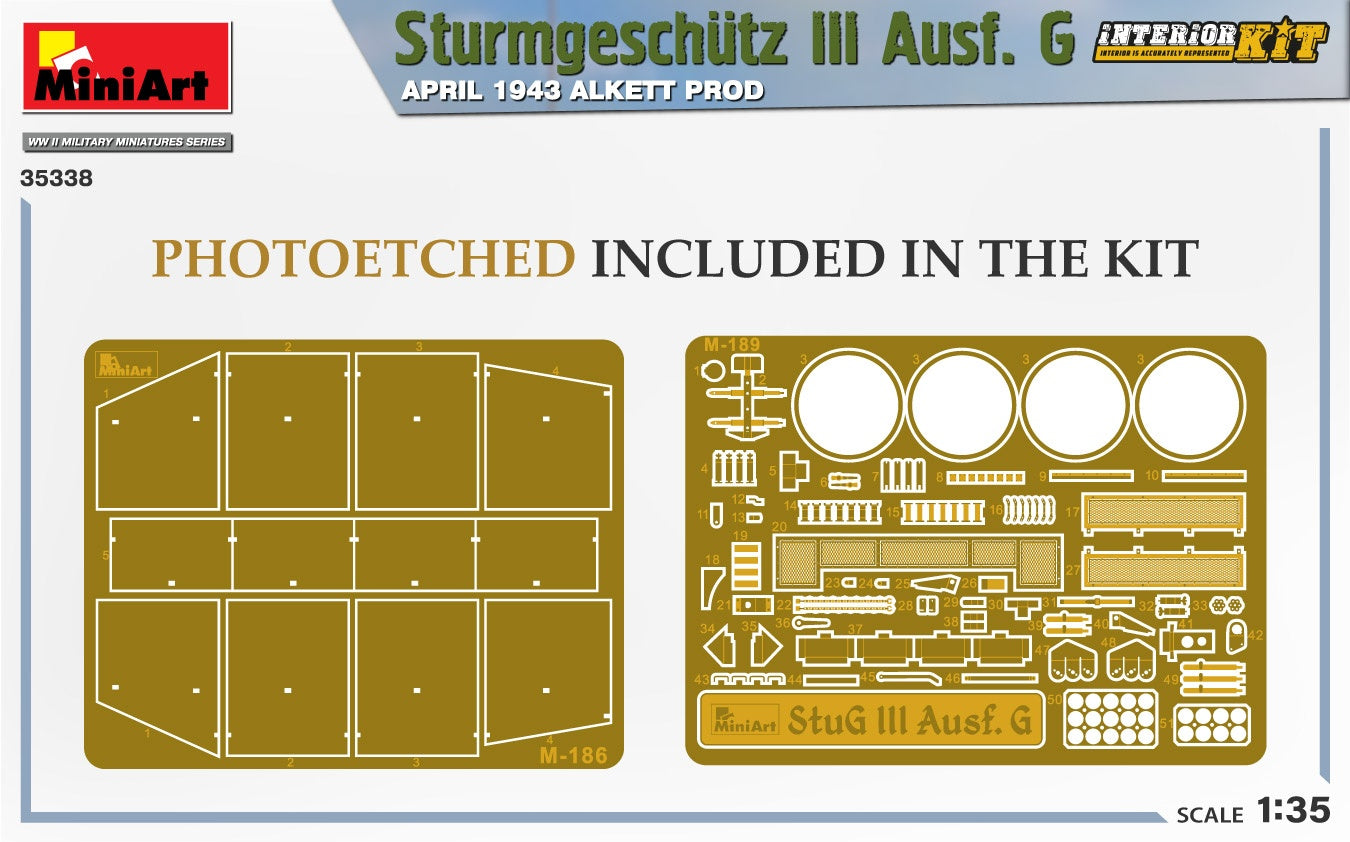 Miniart 1/35 Sturmgeschutz III Ausf. G April 1943 Alkett Prod. Interior Kit | 5905090346111