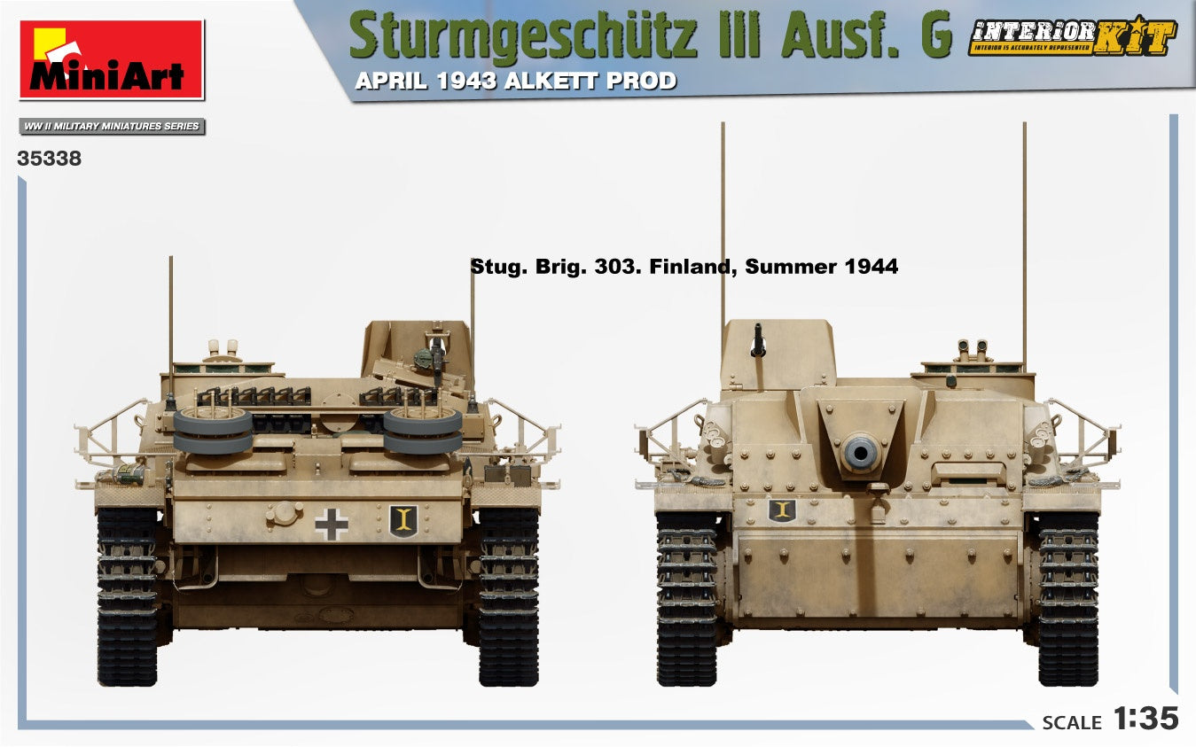 Miniart 1/35 Sturmgeschutz III Ausf. G April 1943 Alkett Prod. Interior Kit | 5905090346111
