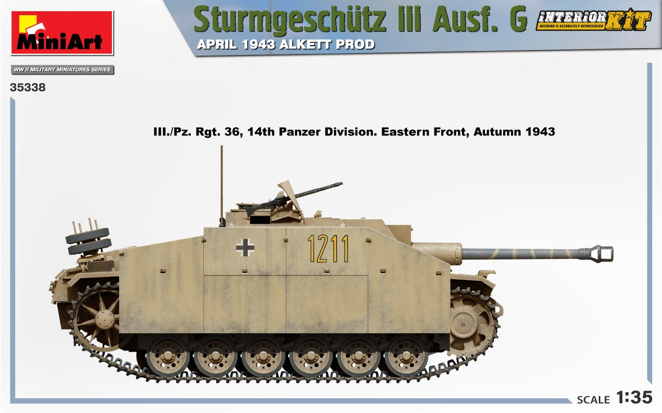 Miniart 1/35 Sturmgeschutz III Ausf. G April 1943 Alkett Prod. Interior Kit | 5905090346111