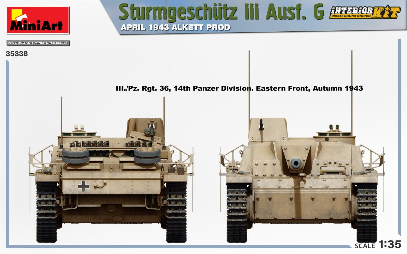 Miniart 1/35 Sturmgeschutz III Ausf. G April 1943 Alkett Prod. Interior Kit | 5905090346111