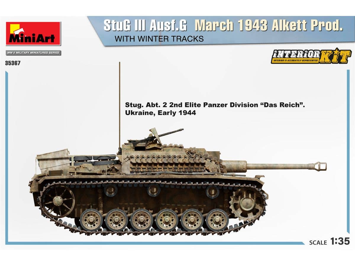 MiniArt 1/35 StuG III Ausf. G  March 1943 Alkett Prod  w/Winter Tracks.  Interior Kit | 5905090346166