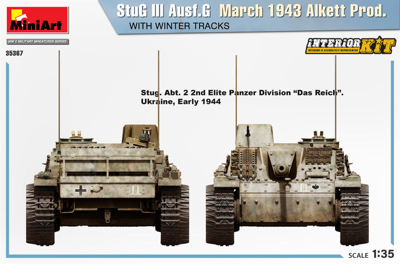 MiniArt 1/35 StuG III Ausf. G  March 1943 Alkett Prod  w/Winter Tracks.  Interior Kit
