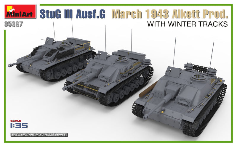 MiniArt 1/35 StuG III Ausf. G  March 1943 Alkett Prod  w/Winter Tracks.  Interior Kit