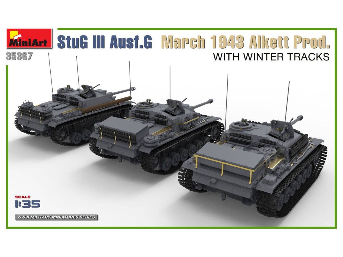 MiniArt 1/35 StuG III Ausf. G  March 1943 Alkett Prod  w/Winter Tracks.  Interior Kit | 5905090346166