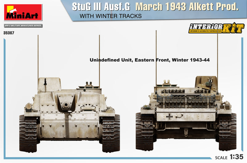 MiniArt 1/35 StuG III Ausf. G  March 1943 Alkett Prod  w/Winter Tracks.  Interior Kit