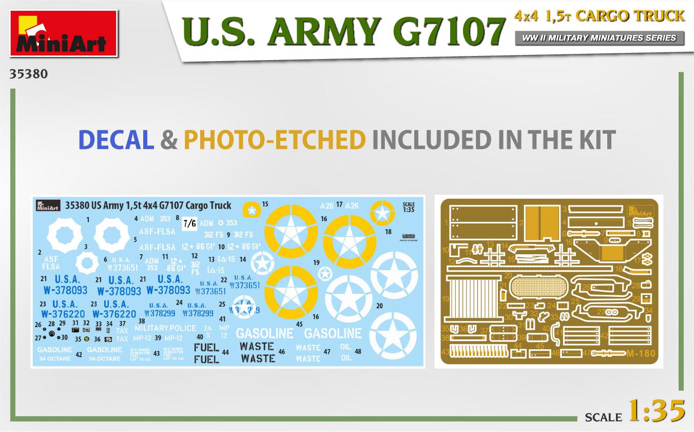 MiniArt 1/35 U.S. Army G7107 4X4 1,5t Cargo Truck | 4820183314260