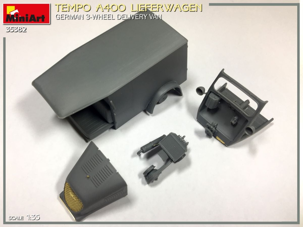Miniart 1/35 Tempo A400 Lieferwagen. German 3-Wheel Delivery Van | 4820183314383