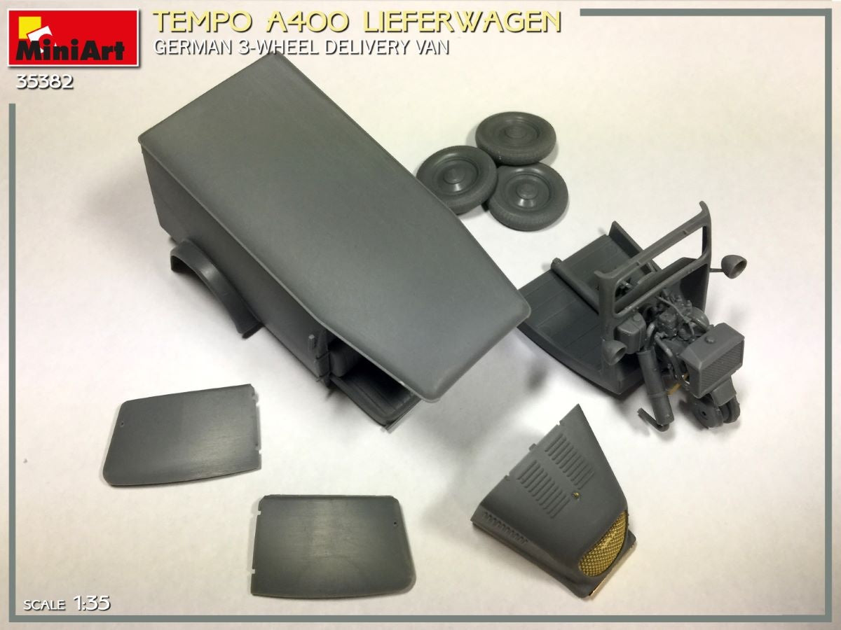 Miniart 1/35 Tempo A400 Lieferwagen. German 3-Wheel Delivery Van | 4820183314383