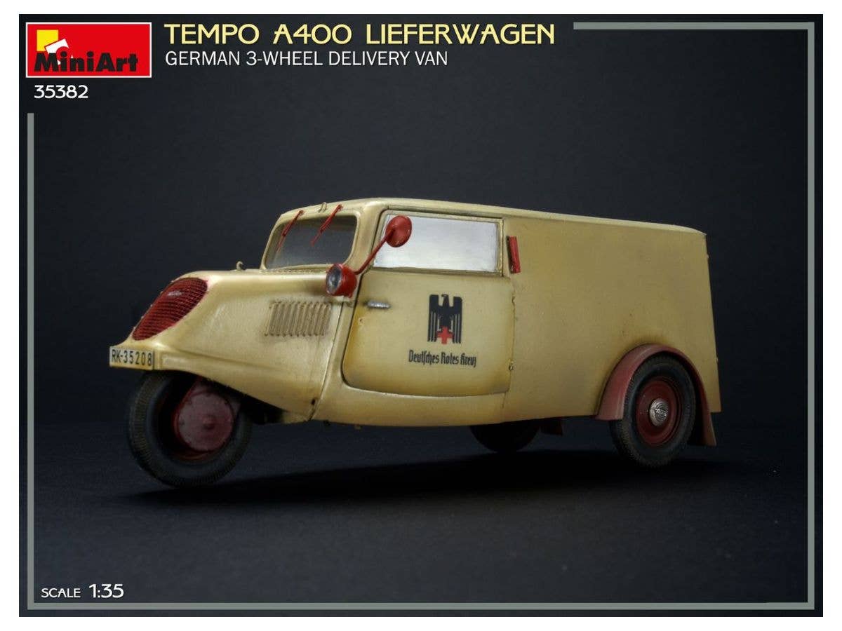 Miniart 1/35 Tempo A400 Lieferwagen. German 3-Wheel Delivery Van | 4820183314383