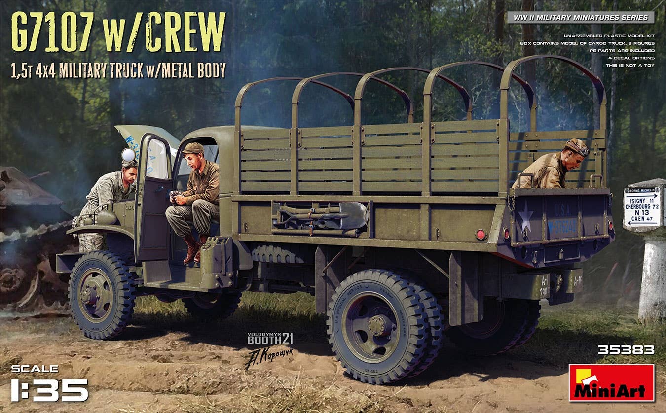 MiniArt 1/35 G7107 W/Crew 1,5T 4X4 Cargo Truck W/Metal Body | 4820183314277