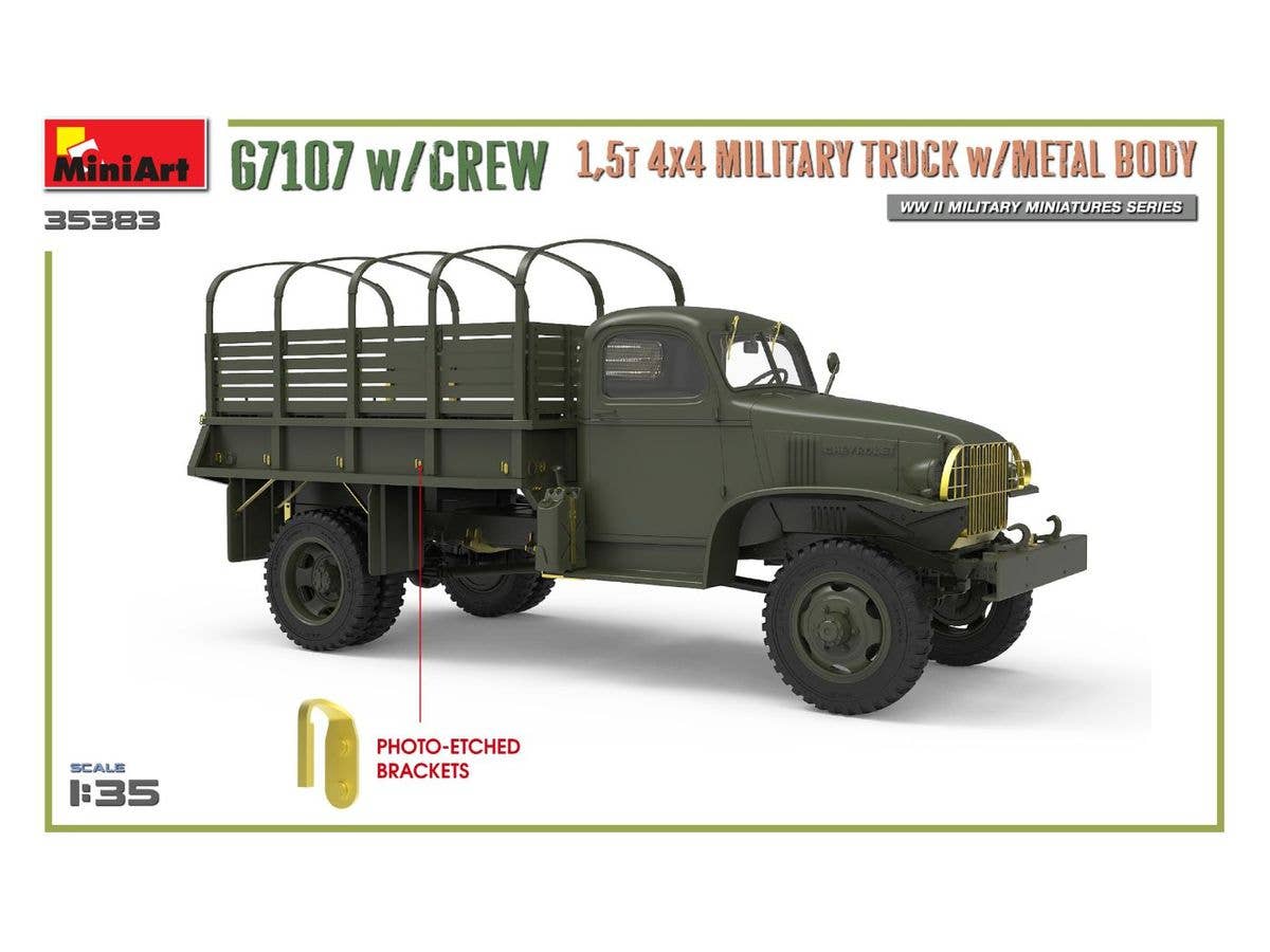 MiniArt 1/35 G7107 W/Crew 1,5T 4X4 Cargo Truck W/Metal Body | 4820183314277
