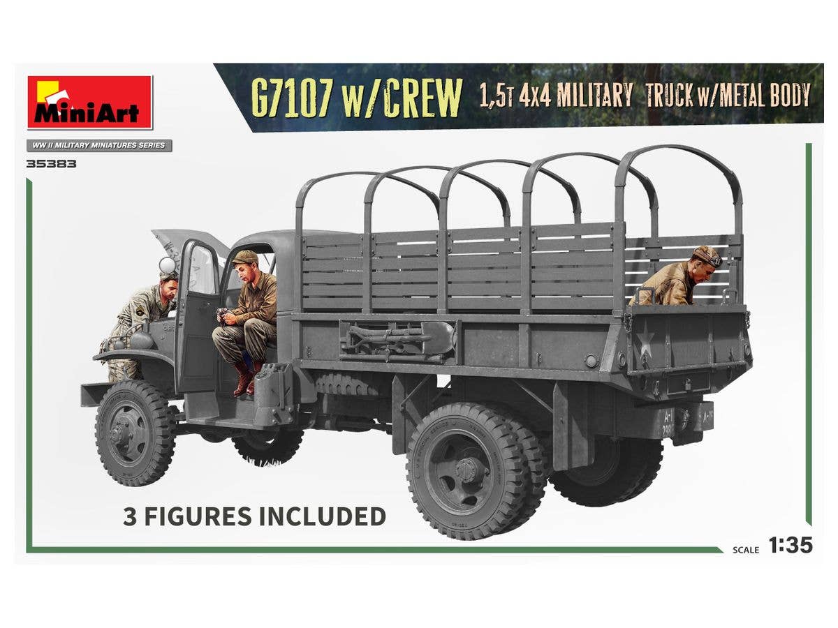 MiniArt 1/35 G7107 W/Crew 1,5T 4X4 Cargo Truck W/Metal Body | 4820183314277