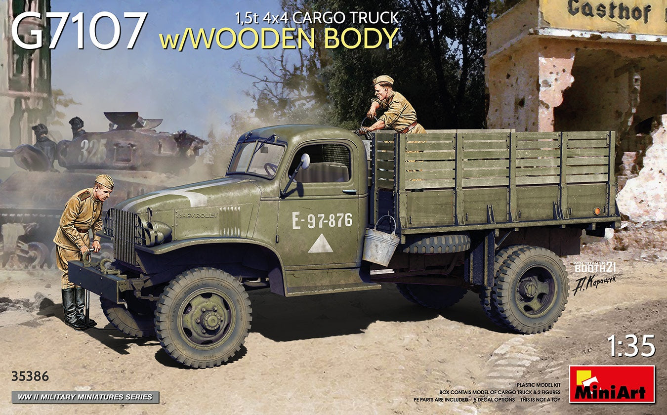 Miniart 1/35 1,5t 4x4 G7107 Cargo Truck w/Wooden Body | 4820183314604