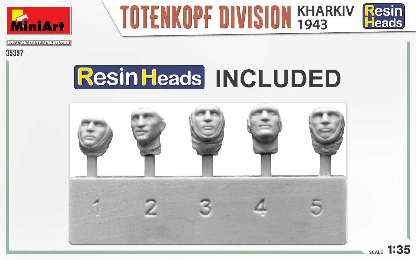 Miniart 1/35 Totenkopf Division. Kharkov 1943. Resin Heads | 4820183314284