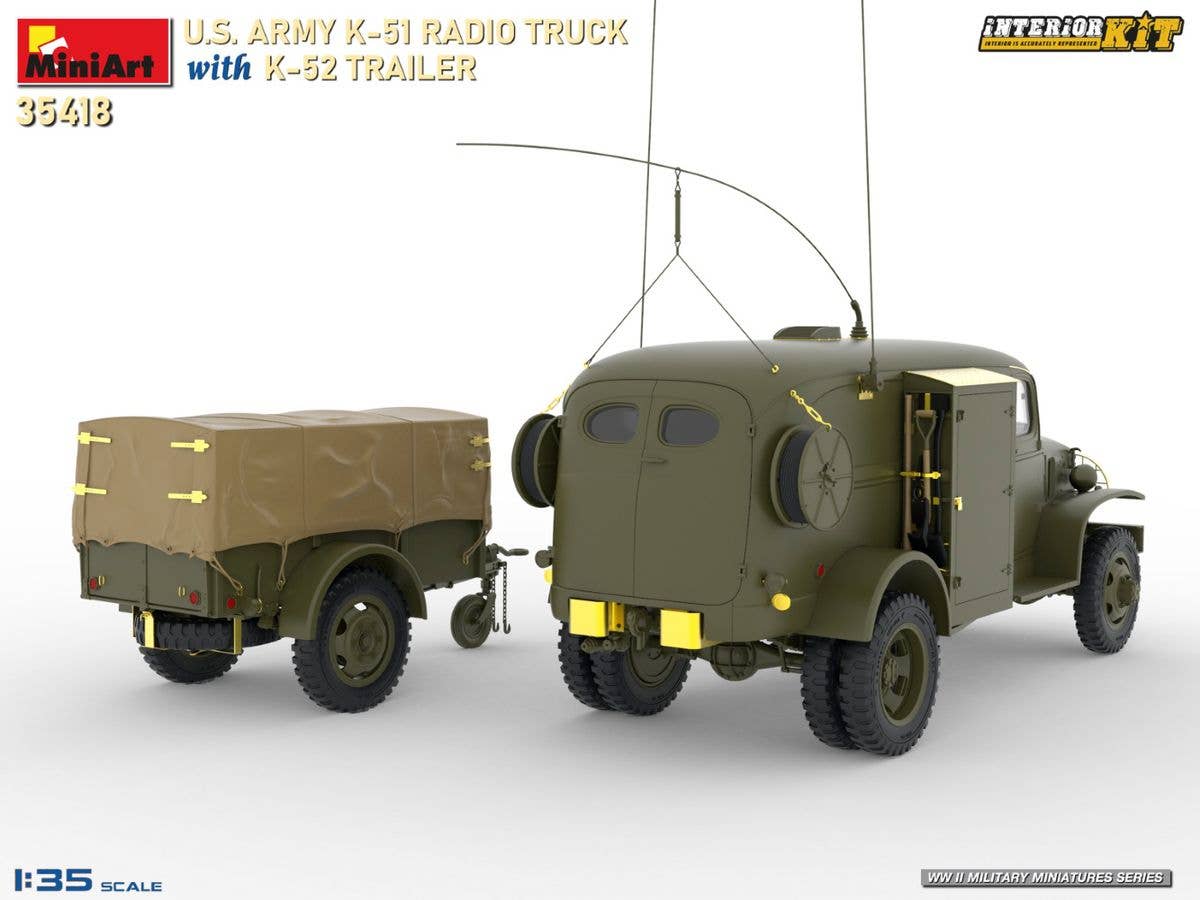 MiniArt 1/35 US Army K-51 Radio Truck with K-52 Trailer. Interior Kit | 5905937497297