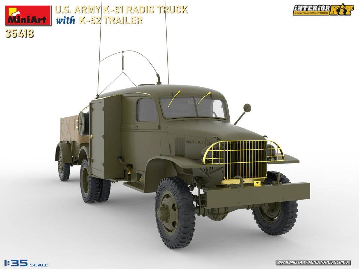 MiniArt 1/35 US Army K-51 Radio Truck with K-52 Trailer. Interior Kit | 5905937497297