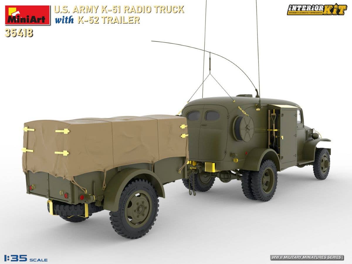 MiniArt 1/35 US Army K-51 Radio Truck with K-52 Trailer. Interior Kit | 5905937497297