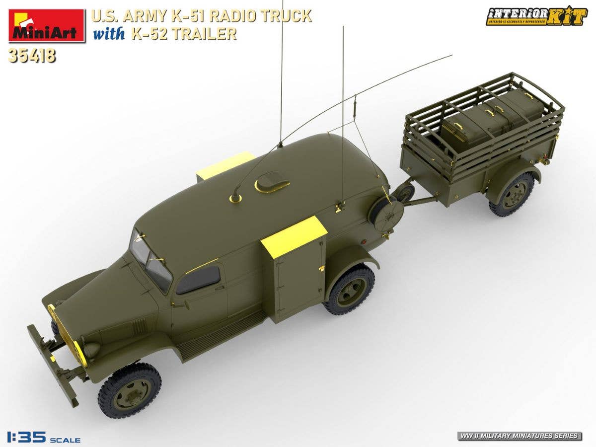 MiniArt 1/35 US Army K-51 Radio Truck with K-52 Trailer. Interior Kit | 5905937497297