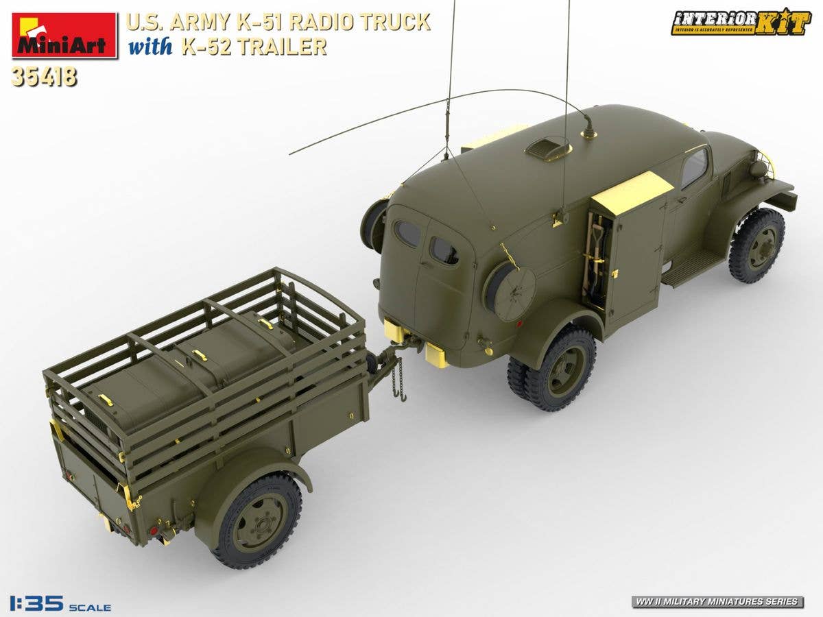 MiniArt 1/35 US Army K-51 Radio Truck with K-52 Trailer. Interior Kit | 5905937497297