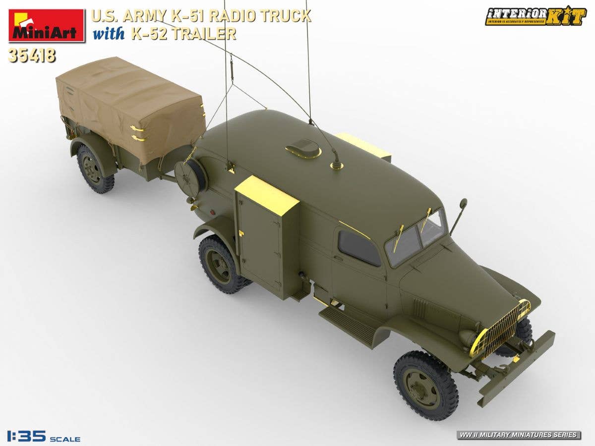 MiniArt 1/35 US Army K-51 Radio Truck with K-52 Trailer. Interior Kit | 5905937497297