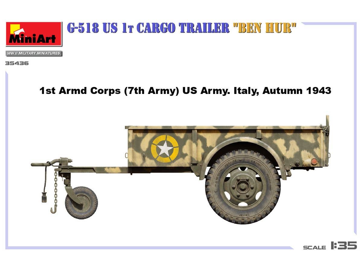 MiniArt 1/35 G-518 US 1T CARGO TRAILER "BEN HUR" | 5905090346838