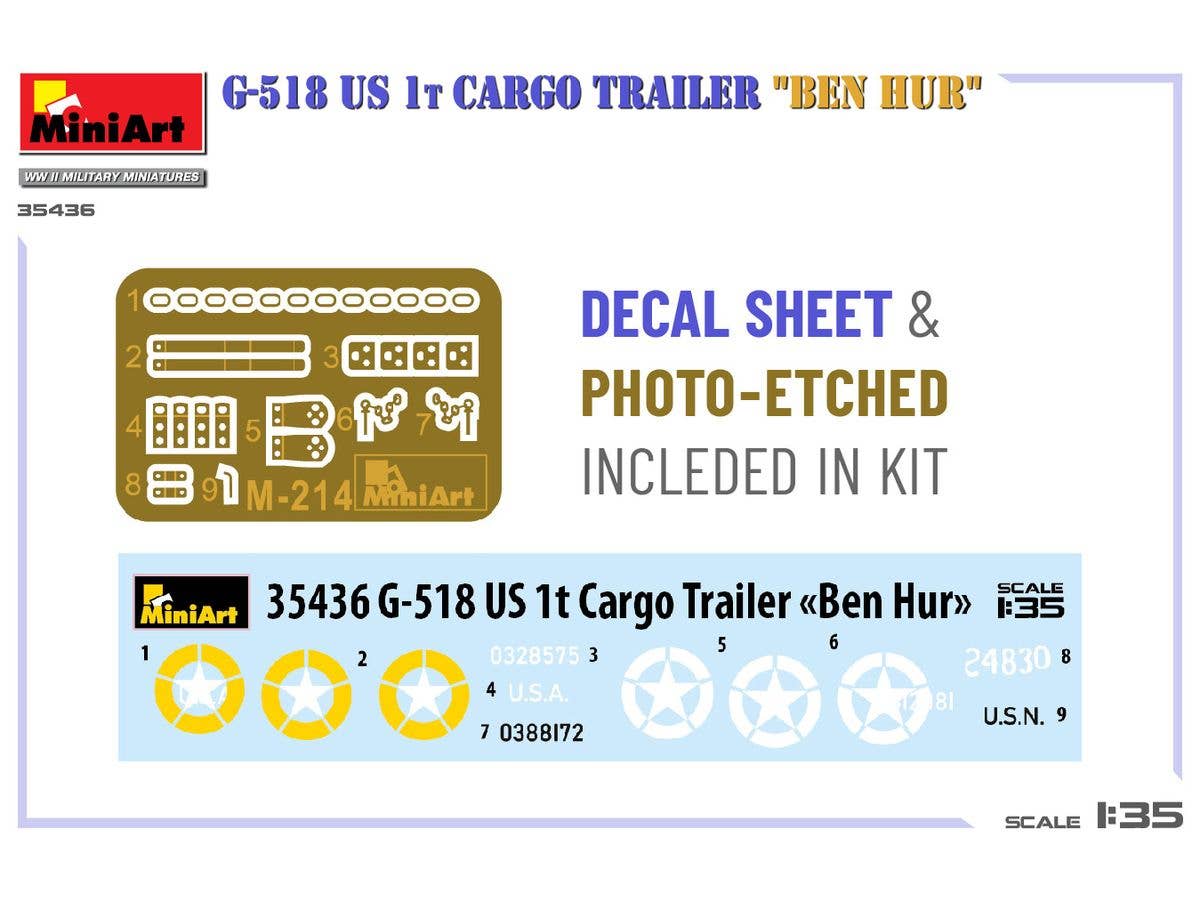 MiniArt 1/35 G-518 US 1T CARGO TRAILER "BEN HUR" | 5905090346838