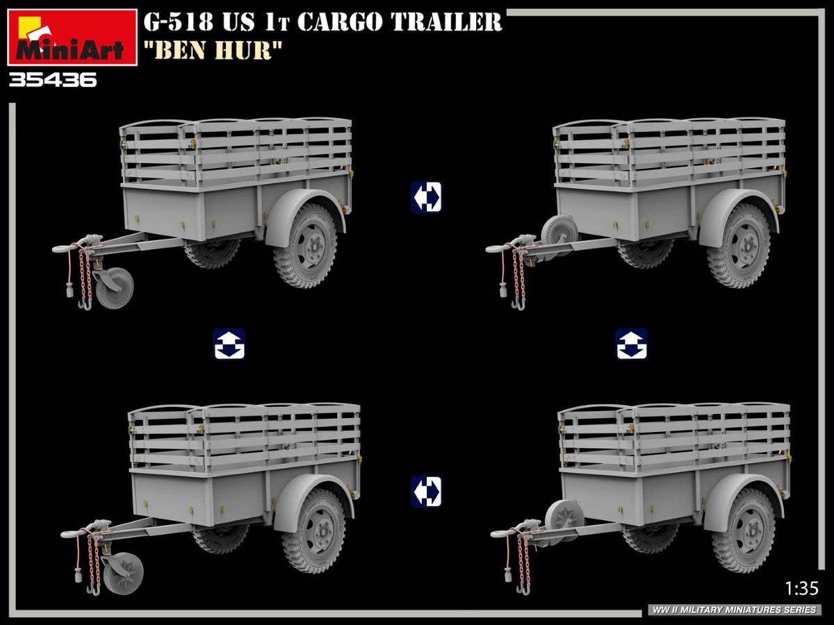 MiniArt 1/35 G-518 US 1T CARGO TRAILER "BEN HUR" | 5905090346838