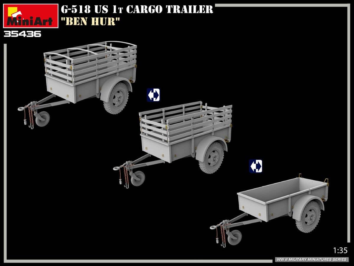 MiniArt 1/35 G-518 US 1T CARGO TRAILER "BEN HUR" | 5905090346838