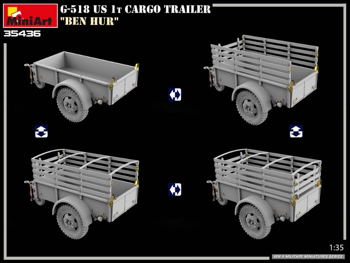 MiniArt 1/35 G-518 US 1T CARGO TRAILER "BEN HUR" | 5905090346838