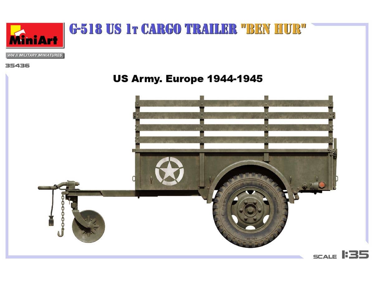 MiniArt 1/35 G-518 US 1T CARGO TRAILER "BEN HUR" | 5905090346838