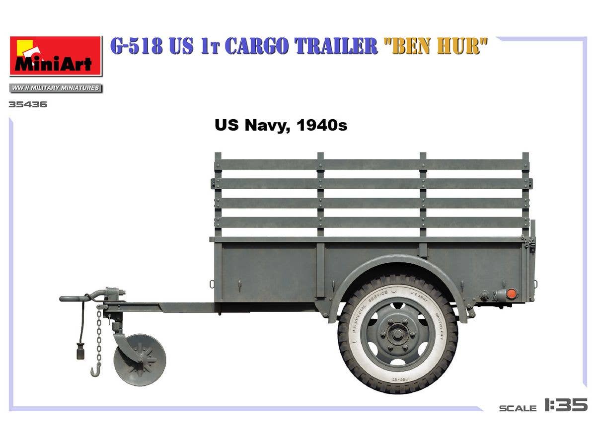 MiniArt 1/35 G-518 US 1T CARGO TRAILER "BEN HUR" | 5905090346838