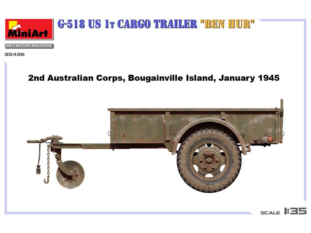 MiniArt 1/35 G-518 US 1T CARGO TRAILER "BEN HUR" | 5905090346838