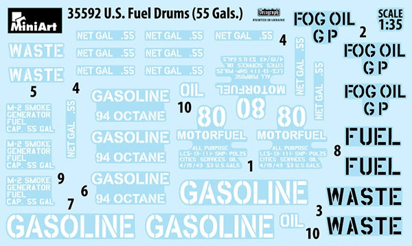 MiniArt 1/35 U.S. Fuel Drums (55 Gals.) | 4820183312464