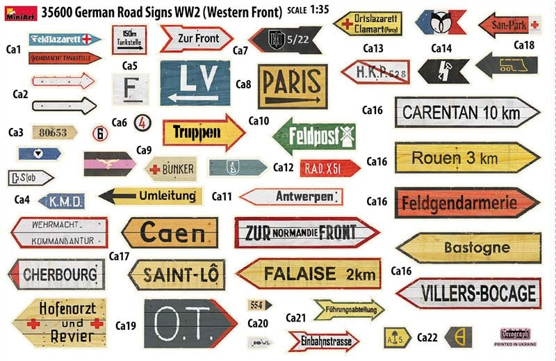 MiniArt German Road Signs WW2 (France 1944) | 4820183312235